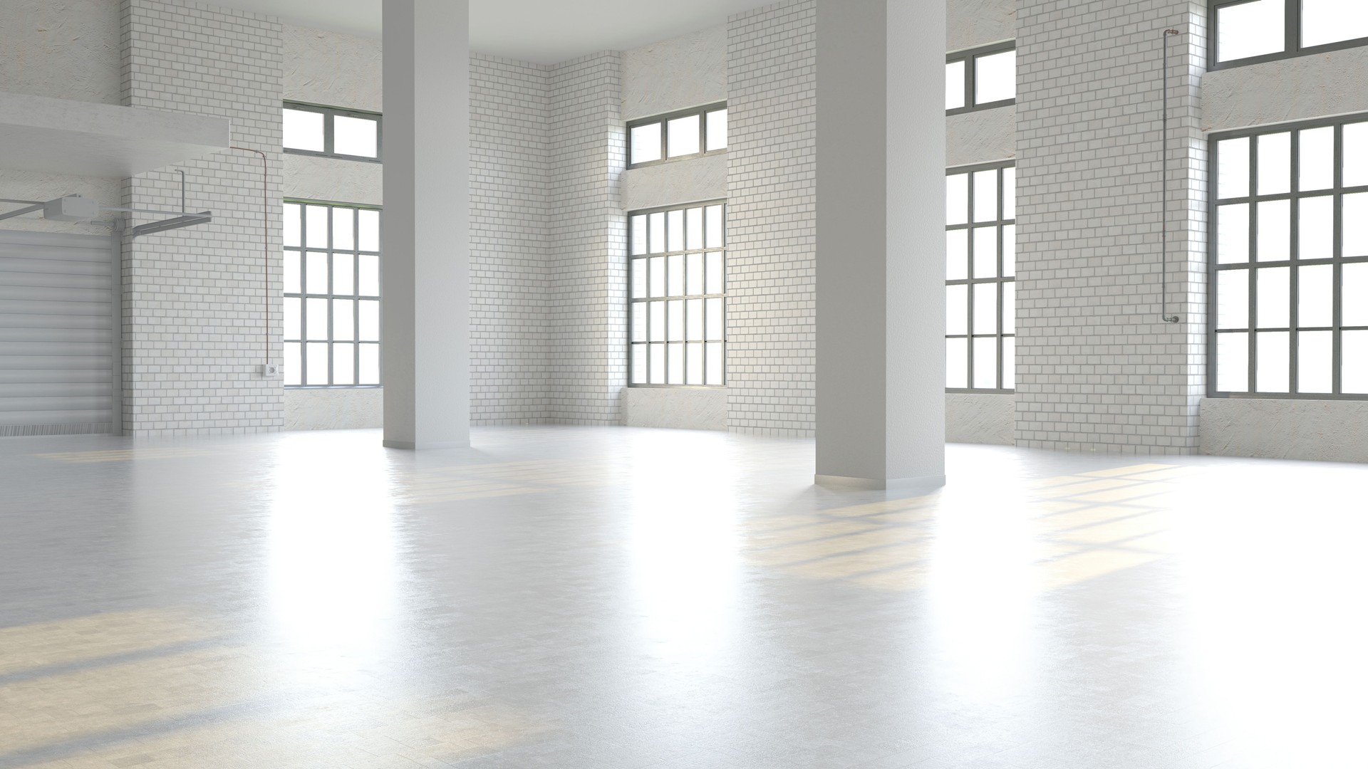 Empty White Warehouse